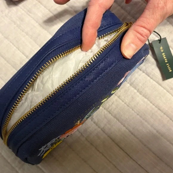 Rifle Paper Co. Navy Floral Cosmetic Bag - Picture 2 of 2